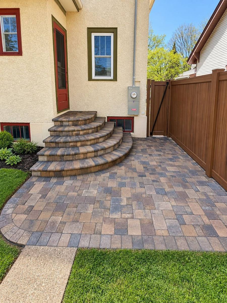 Paver Patio with Curved Steps, photo 2